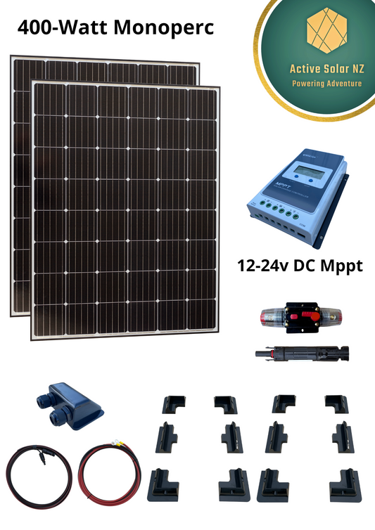 400-watt Solar Kit, Mon Panel, Mppt Controller, ABS Mounts